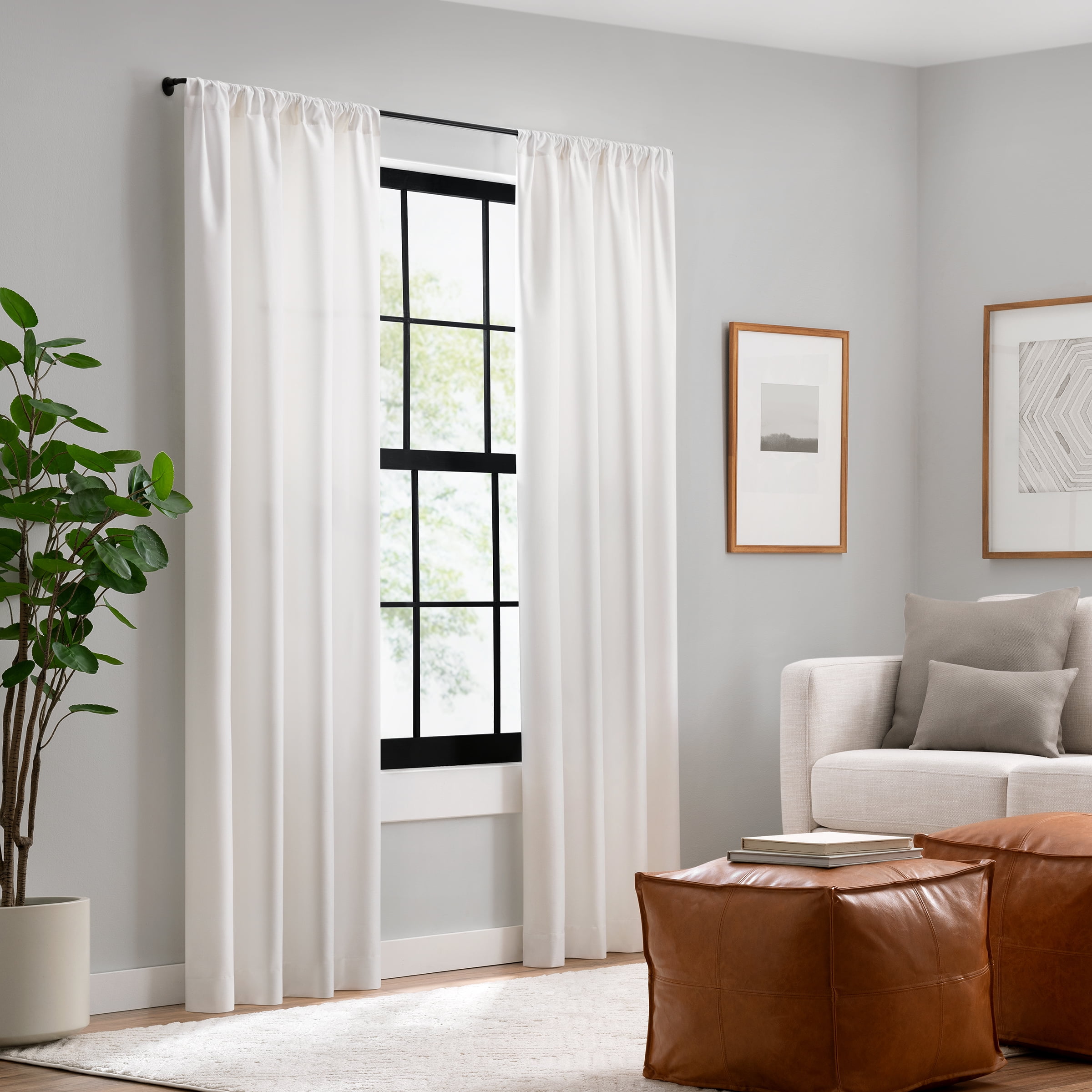 Eclipse Clinton 5/8" Blackout Wrap, Sliding Window Curtain Rod, 28-48", Matte Black