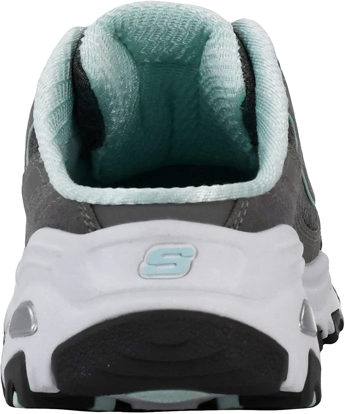 Andre steder Nogen etc Skechers Women's D'Lites Slip-On Mule Sneaker Grey/Mint 6.5 - Walmart.com
