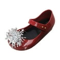 thumbnail image 4 of Mepaouo Girls Princess Mary Jane Rhinestone Jelly Shoes Flats Toddler Little Kids Dress Slip on Loafers, 4 of 5