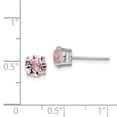 thumbnail image 2 of Primal Silver Sterling Silver Rhodium-plated Lavender Pink Crystal Birthstone Earrings, 2 of 4