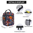 thumbnail image 5 of Clip-on Handle Insulated Lunch Bag for Men and Women, Man of Tomorrow Reusable Thermal Tote with Side Mesh Pocket, 5 of 6