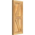 thumbnail image 2 of 10 3/4"W X 26"H Timbercraft Two 5 3/8" Boards Framed Board-N-Batten Shutters W/Z-Bar, Rough Sawn Western Red Cedar (Per Pair), 2 of 13