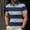 Navy, variant on Orange Golf Polos for Men Dress Striped Polo Button Casual Summer T Shirts for Man XXXL