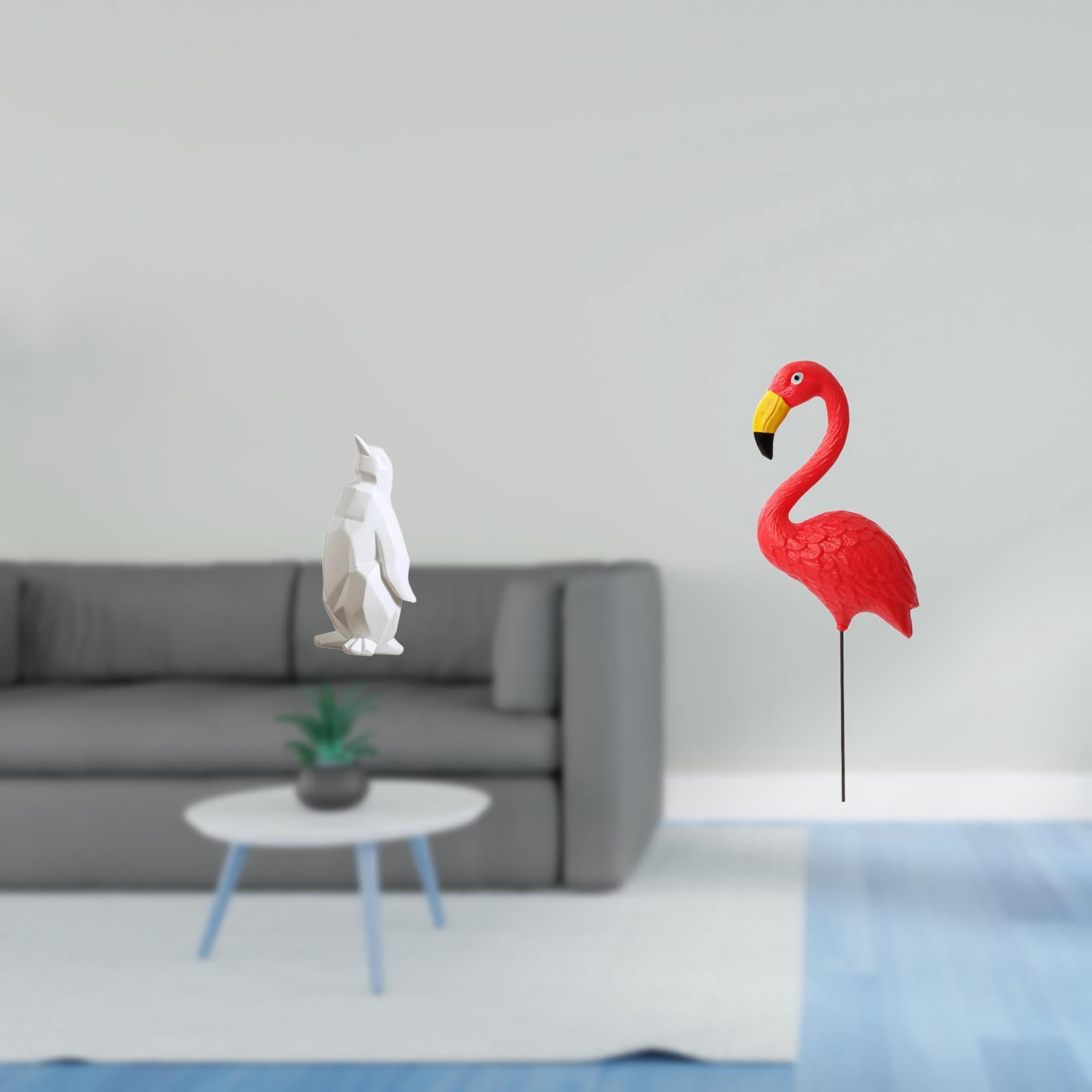 CarpNettore Penguin Bird Sculpture Figurine Collectable Craft Decorative Ornament Resin Animal Statue Yard Art Ornament Backyard Fairy Garden Accessories Flamingo Garden Stake for Housewarming