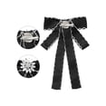 thumbnail image 3 of INSPIRE CHIC Broche de lazo de cinta para mujeres con gran pedrería y clips para corbatas de camisa, 3 of 5