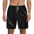 thumbnail image 3 of Uemuo Black Marble Texture Abstract Pattern Mens Swim Trunks Quick Dry Board Shorts with Mesh Lining, Stretch Beach Shorts Quick Dry No-Chafing Board Shorts-XX-Large, 3 of 9