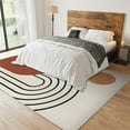 thumbnail image 2 of 4x8ft Entryway Runner Rug, Abstract Retro Minimalist Kitchen Runner Rug, Arched Geometric Lines Soft Comfortable For Living Room Office Indoor Outdoor Hallway Hotel Yoga Studio, 2 of 7