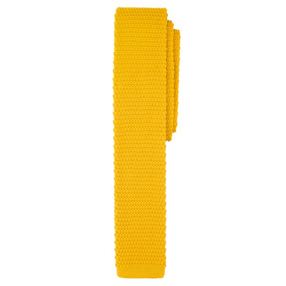 Jacob Alexander Men's Solid Color Knitted 2.5 inch Width Slim Neck Tie - Gold