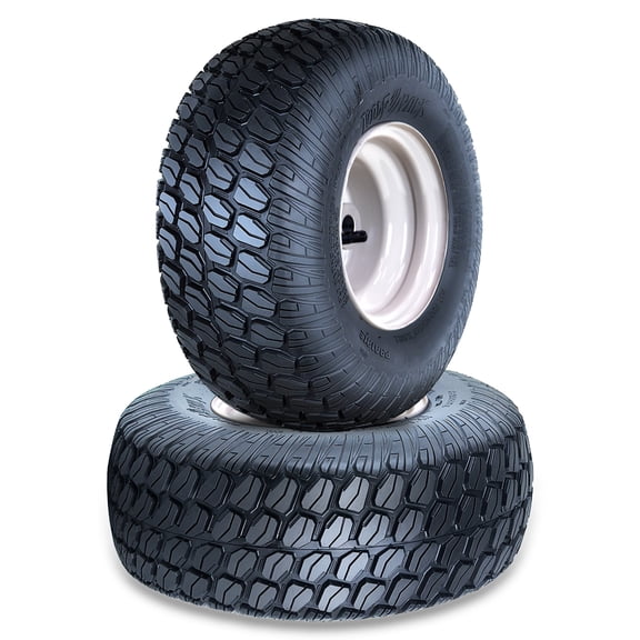 Set 2 15x6-6 Front Lawn Mower Tire Wheel Assembly, 6x4.5 3/4" bushing
