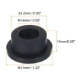 thumbnail image 2 of 4Pcs T Shape Rubber Grommet Mount Dia 24.2mm ID 14mm H 14mm Seal Protection Cable Grommets Flexible Cable Pipe, 2 of 5