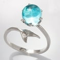 thumbnail image 6 of AYYUFE Adjustable Mermaid Tail Blue Rhinestone Bubble Finger Opening Women Ring Gift Copper, Rhinestone Silver, 6 of 7
