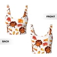 thumbnail image 5 of Lsque Thanksgiving Turkey Leaves Printed Women'S Sports Bra, Compression, Moisture Wicking, High-Impact Sports Bra For Women,Supportive sports bra-Small, 5 of 9