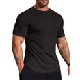 thumbnail image 3 of COOFANDY Muscle Shirts for Men Short Sleeve Athletic Quick Dry Tshirts Ribbed Texture Crew Neck T Shirts, 3 of 6