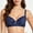 Dark Blue, variant on Womens Blue Lace Underwire Bra Demi Cup Non Padded C D E Soft Daily Wear,Size 100D