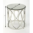 thumbnail image 5 of Butler Specialty Desiree 18" Round Antique Mirror and Metal End Table - Silver, 5 of 6