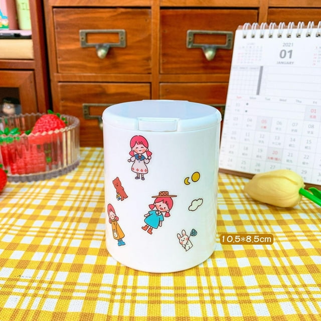 Caja de almacenamiento de encimera Contenedor de almacenamiento de artículos pequeños, Estuche de cuentas de joyería, Diademas de estuche de viaje Cubo Redondo perfecl caja de almacenamiento