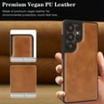 thumbnail image 2 of For Samsung Galaxy S24 Ultra Phone Case,Ultra Slim Anti-Scratch PU Leather Back + TPU Bumper Hybrid Protection,Compatible with Mag-Safe,Shockproof Anti-Falle Thin Fit Durable Phone Case,Darkbrown, 2 of 6