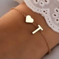 thumbnail image 5 of K-KED Women 26 Letters Chain Bracelet with Heart Initial A-Z 26 Letter Bracelet Gifts-X-golden, 5 of 9