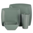 thumbnail image 3 of Gibson Home Soho Grayson Square Melamine Dinnerware Set, Service for Four (16pcs), Green, 3 of 4