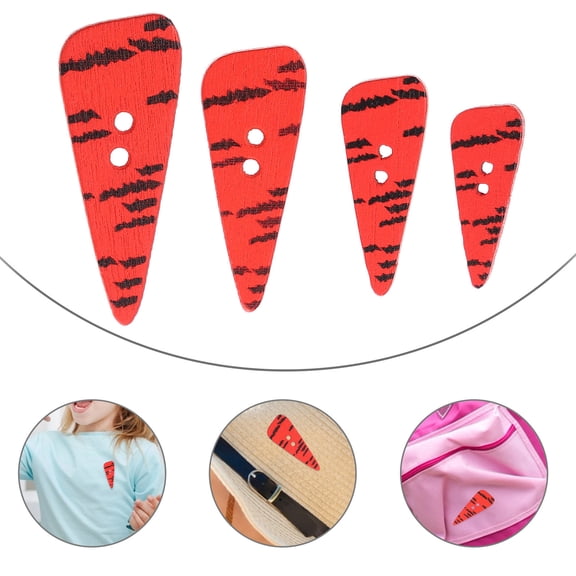 WINOMO 200Pack Wooden Decorative Buttons for Sewing in Red Color Two Holes Design for Craft Enthusiasts