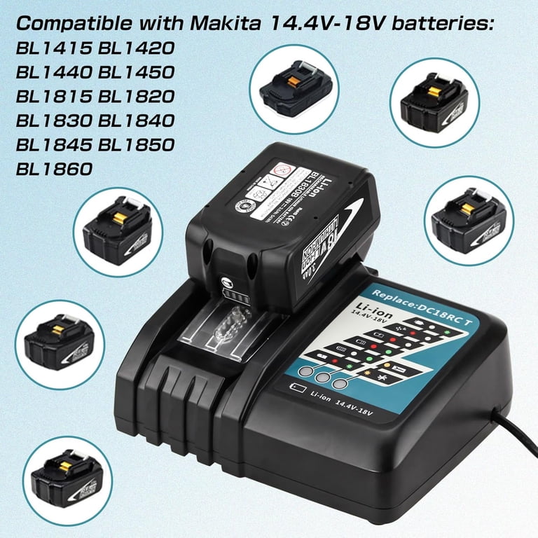 Mini Car Charger For Makita 18V Batteries - 2A Fast Charging, Compatible With BL1815, BL1820, BL1830, BL1840