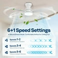 thumbnail image 6 of SPECSTAR Ceiling Fans with Lights, 42 inch Low Profile Ceiling Fan with Light and Remote, Flush Mount White Ceiling Fan for Bedroom, 6+1 Speeds, 3CCT, Dimmable, Timer, Quiet Reversible DC Motor, 6 of 8