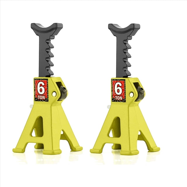 2X para 1/24 SCX24 FCX24 RC Car Jack Stand Par Rack ReparacióN Soporte Protector Adaptador NeumáTico Cambio Juguete Elevador, Amarillo