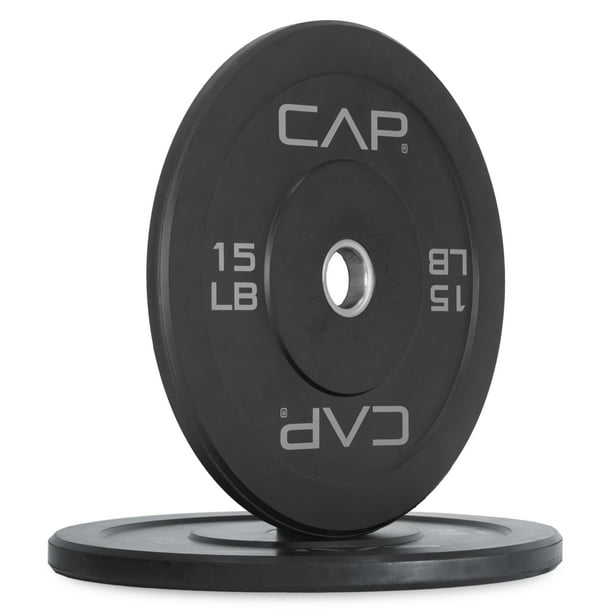 Juego de paragolpes olímpicos CAP Barbell Budget, 15 libras, par negro