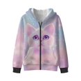 thumbnail image 2 of Psesaysky Girls Sweatshirt White Cat Print Hoodie Cozy Soft Winter Jacket Coat with Pocket Zip Up Hoodie for Girls, Size L, 2 of 7