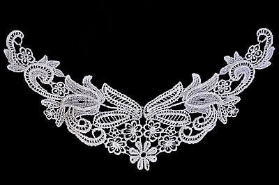 8.5/" x 2/" White Venice Lace Bodice Motif Applique DIY sewing notions craft Patch