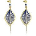 thumbnail image 1 of Pendientes para mujer Pendientes de hojas en capas de colores Pendientes bohemios con borlas colgantes Pendientes de plata Regalos para mujeres, 1 of 5