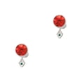 thumbnail image 2 of Delight Jewelry Silvertone Mini December - Teal Crystal Heart Red Crystal Clip on Earrings, 2 of 5