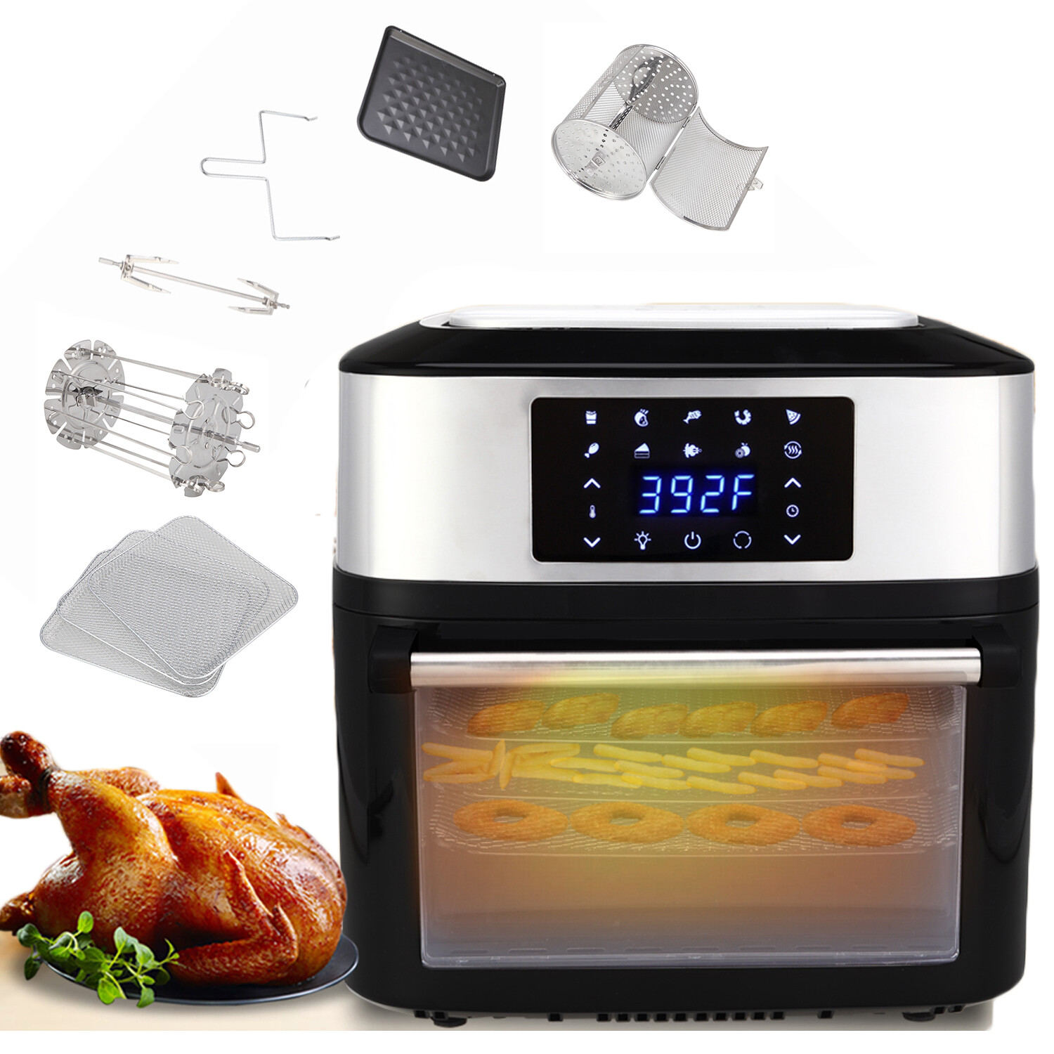 Qt 16L Air Fryer,AllinOne Air Fryer, Oven, Rotisserie, And Dehydrator