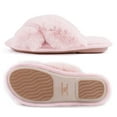 thumbnail image 5 of RockDove Women's Open Toe Fluffy Slippers with Memory Foam, Ladies' Cross Band House Shoes, Faux Fur Slip on Home Slippers for Indoor Outdoor, 5 of 7