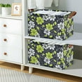 thumbnail image 2 of Yayeee Foldable Storage Basket for Shelves with Handles Waterproof Cloth Bins, White Flower Pattern, 2 of 7