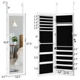 thumbnail image 2 of Costway Wall Door Mounted Mirror Jewelry Cabinet Organizer w/LED Light, 2 of 12