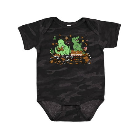 

Inktastic Tiny Dinosaurs Ruining Gingerbread House Gift Baby Boy or Baby Girl Bodysuit
