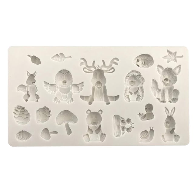 Diy Bosque Dibujos Animados Animales Silicona Hornear Fondant Epoxi Molde Pastel Decoración Herramienta Fondant Molde Cocina Herramienta Para Hornear Moyic HA018059-00