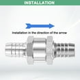 thumbnail image 4 of Uxcell 2 Pcs 1/2" Fuel Oil Check Valve for Petrol Diesel One-Way Valves Silver, 4 of 6