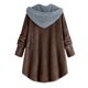 thumbnail image 3 of Puntoco-abrigo de talla grande para mujer, tops de felpa con botones, cárdigan holgado con capucha, abrigo de lana, chaqueta de invierno, liquidación Puntoco Puntoco-1, 3 of 3