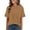 Camel #27, variant on Shirts for Women Short Sleeve Casual Crew Neck Blouse with Pocket Summer Basic Solid Color Pullover Loose Tops Camel 2XL