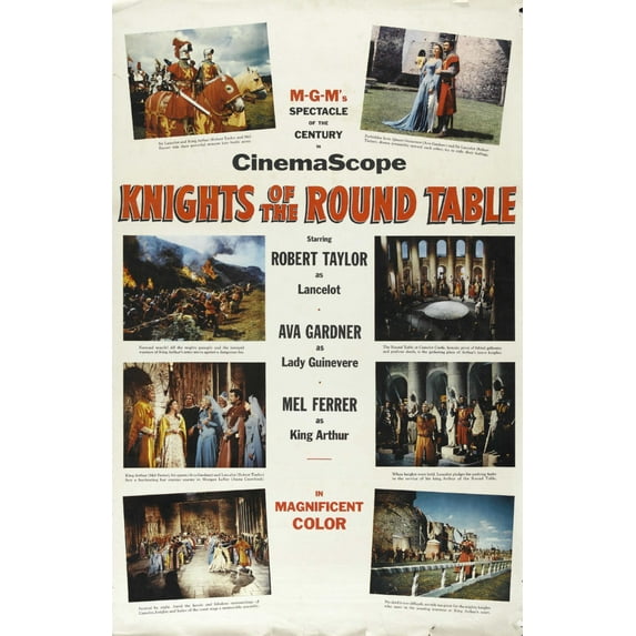 Knights Of The Round Table Movie Poster Reprint Movie 27inx40in 27x40 Square Adults Best Posters