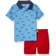 Kids Headquarters Boys 12-24 Months Polo Woven Short Set (Blue 12 Months)