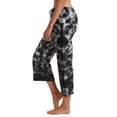 thumbnail image 2 of Just Love 100% Cotton Women Pajama Capri Pants Sleepwear (Tie Dye Black and White, Small), 2 of 2