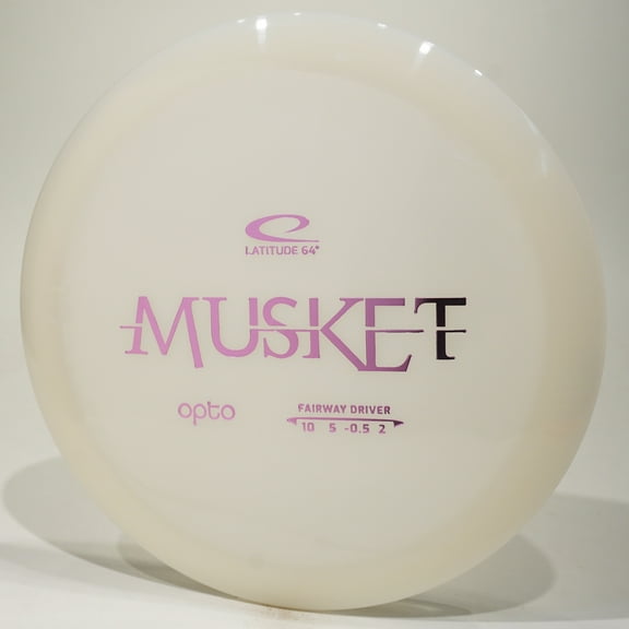 Latitude 64 Opto Musket Disc Golf Distance Driver, Pick Color/Weight [Stamp & Exact Color May Vary] White 175-176 grams