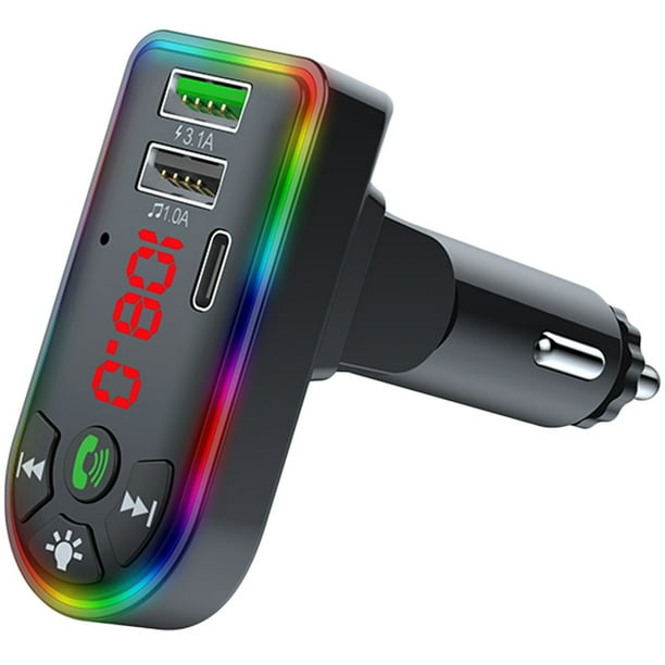 Adaptador inalámbrico de automóvil Transmisor inalámbrico FM TF TF USB REGRESO CARGAR CAR