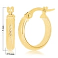 thumbnail image 3 of Italian 14k Yellow Gold Polished Waffle Snare Design Small Hollow Hoop Earrings, 3 of 5