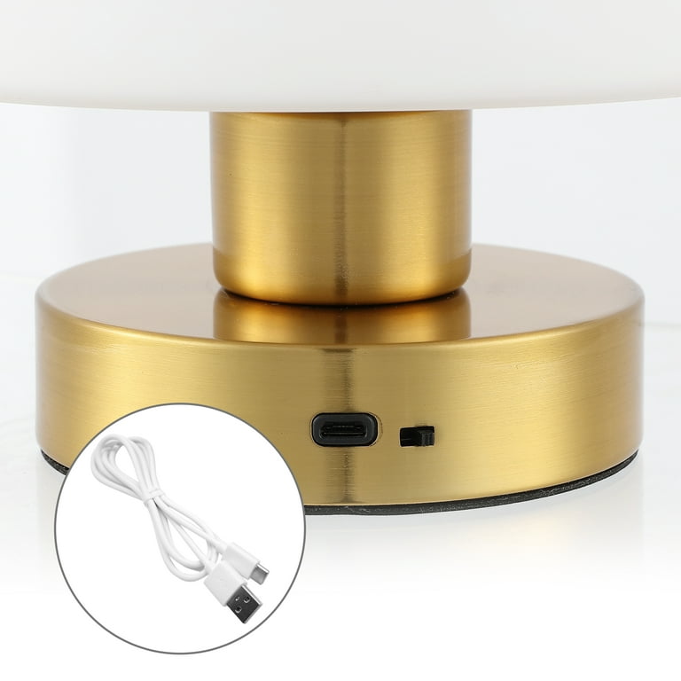 JONATHAN Y Carson Rechargeable Cordless 12.75-in Brass Gold LED