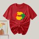 thumbnail image 4 of Camiseta de Cuello Redondo Impresa Nueva Moda Casual de Manga Corta de las Mujeres, Mezcla Ligera de Poliéster para la Primavera, 4 of 6