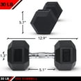 thumbnail image 2 of JFIT, 30lb Rubber Hex Dumbbell, Single, 2 of 7